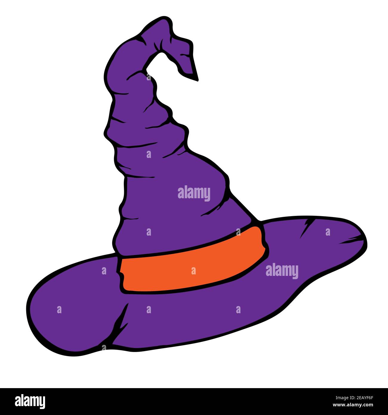 Witch hat vector isolated on the white background Stock Vector