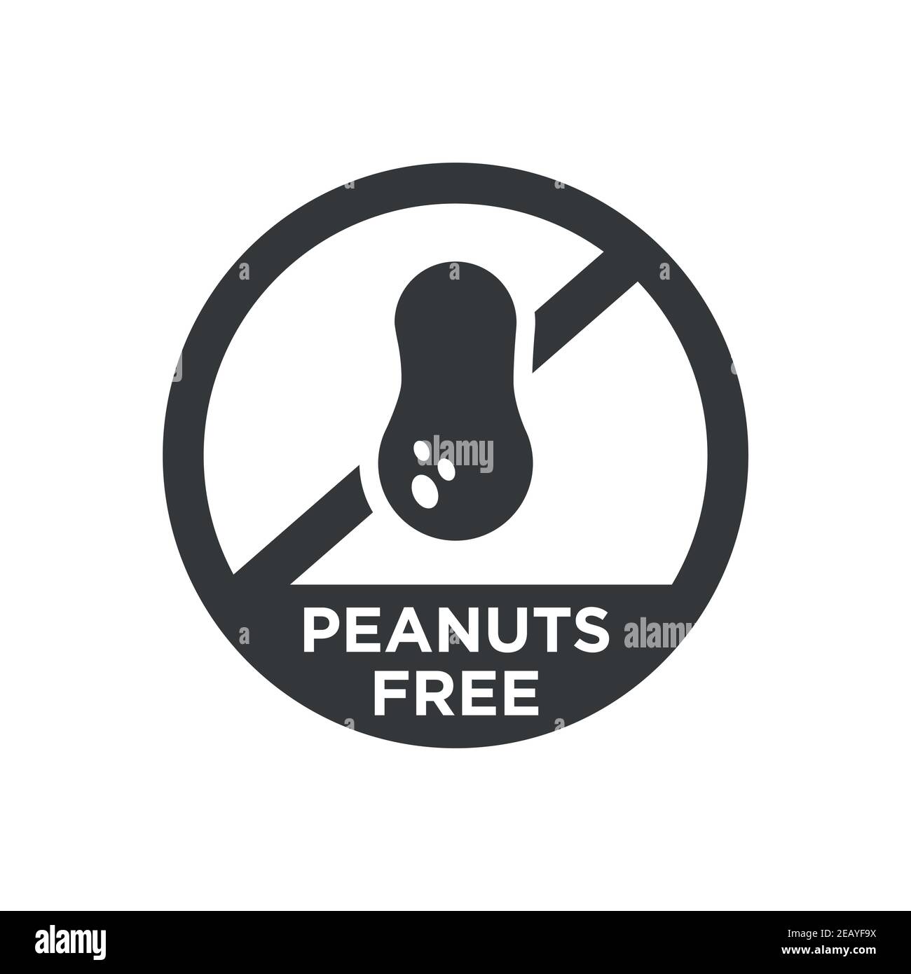 Peanuts free round icon Stock Vector