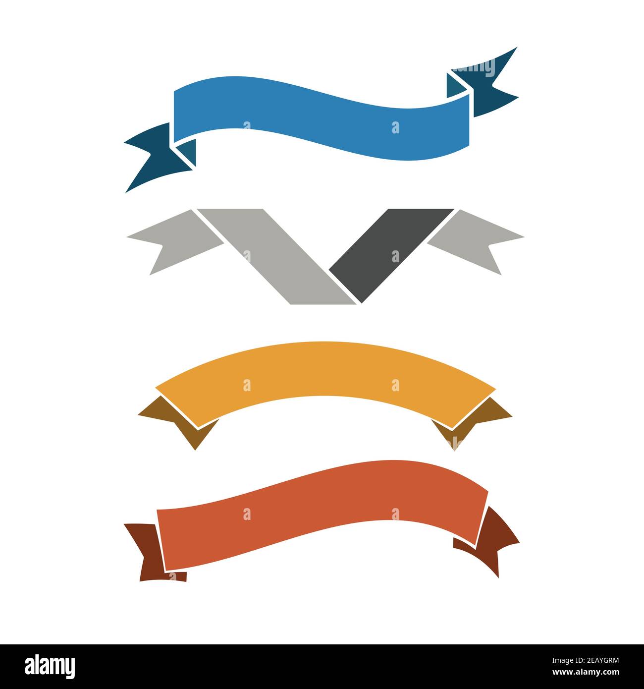 Vintage Styled Ribbons Collection set isolated. Vector illustration Stock Vector
