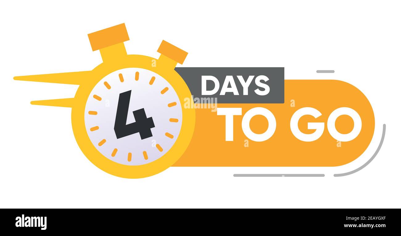 Four days left icon 4 to go Royalty Free Vector Image, 4 to 