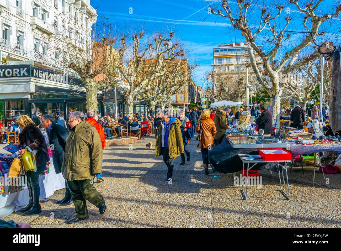CANNES, FRANCE, DECEMBER 30, 2017 People are strolling through a