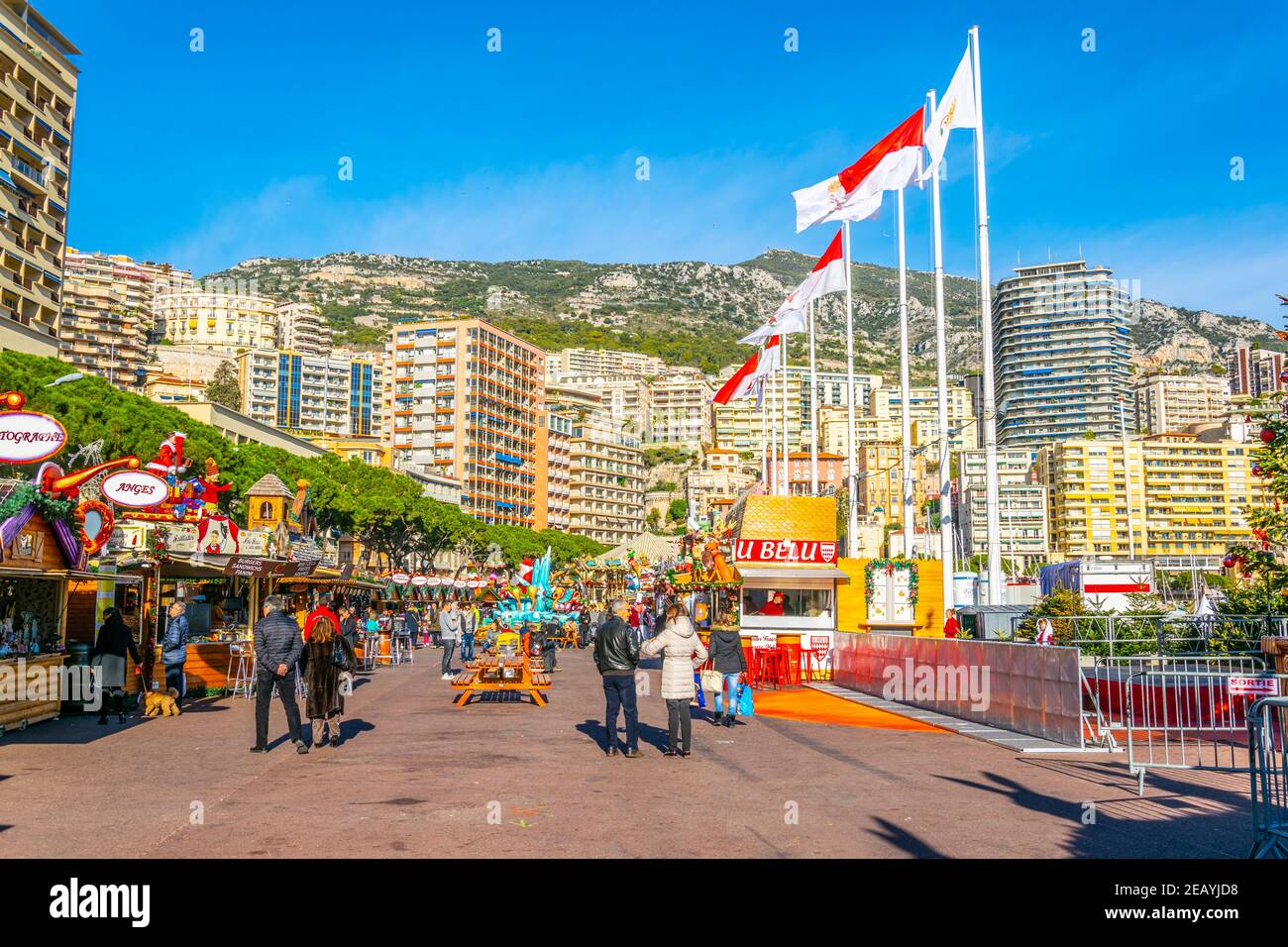 MONACO, MONACO, DECEMBER 29, 2017: People are strolling through a