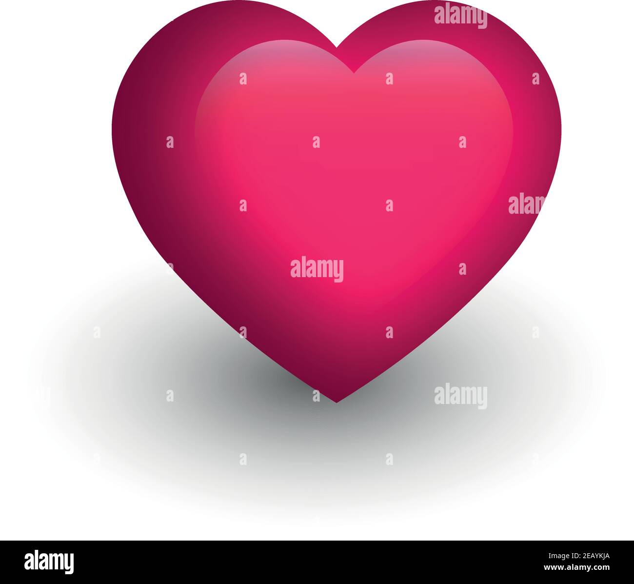 Pink heart with glossy effect. A symbol of love and St Valentines Day ...