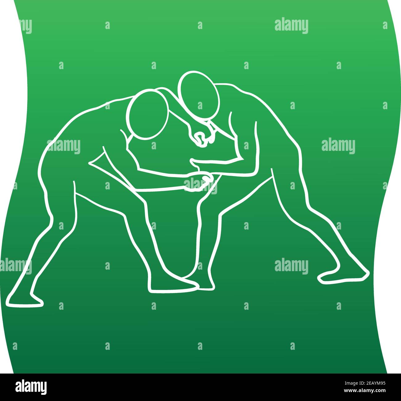 Wrestling icon of a sport set. Line vector illustration EPS 10 Stock Vector