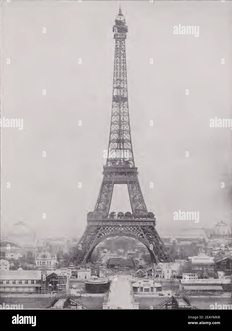 Early 1892 photograph of the Eiffel Tower in Paris Stock Photo