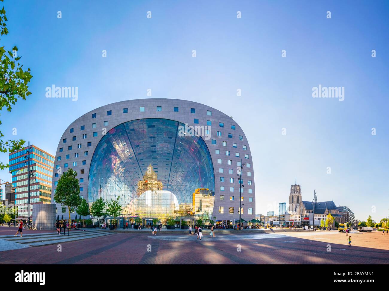 ROTTERDAM, NETHERLANDS, AUGUST 5, 2018: View of the Markthall building in Rotterdam, Netherlands Stock Photo