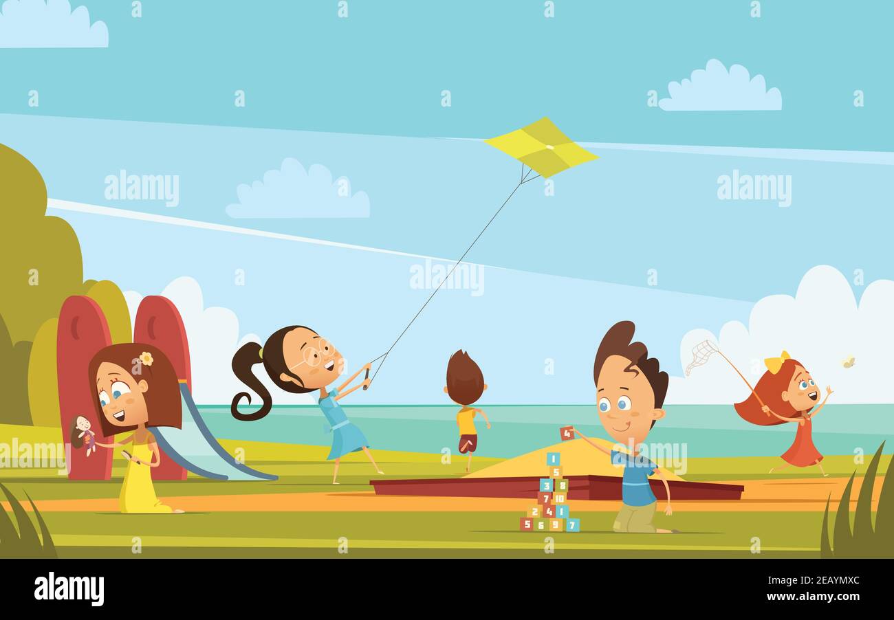 Playing children cartoon background with outdoor summer activities symbols vector illustration Stock Vector Image & Art - Alamy Playing children cartoon background with outdoor summer activities symbols vector illustration Stock Vector Image & Art - Alamy