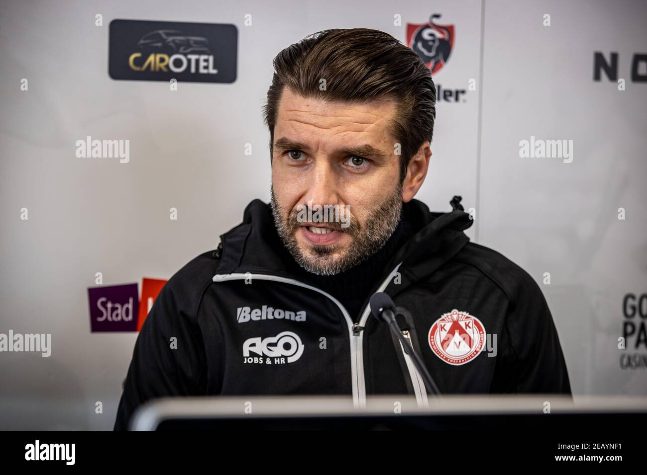 Kortrijk's new head head coach Luka Elsner pictured during a press conference of Belgian 1st division soccer team KV Kortrijk, Thursday 11 February 20 Stock Photo