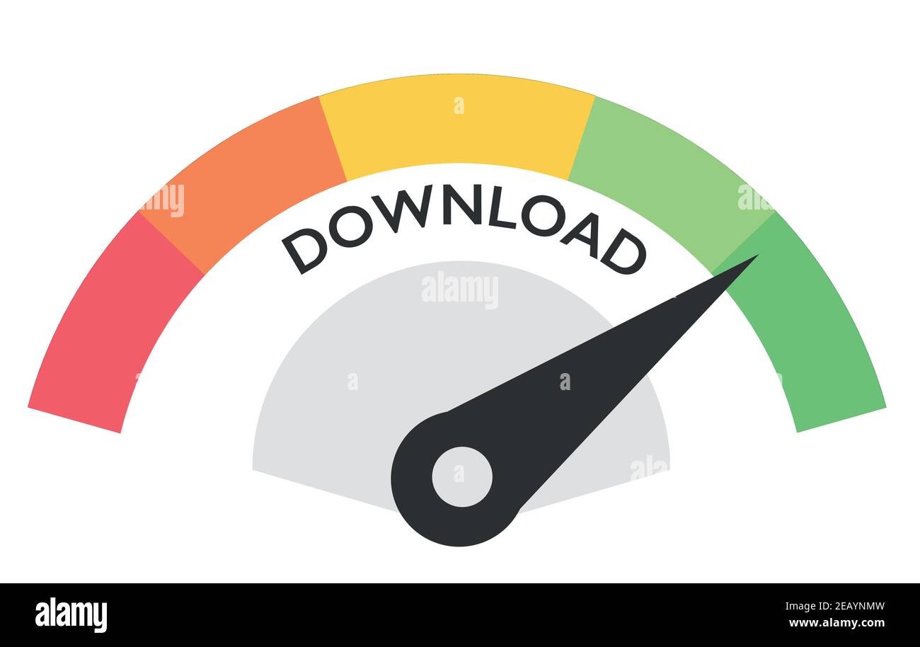 Fast and slow download speedometers, speed test Stock Vector