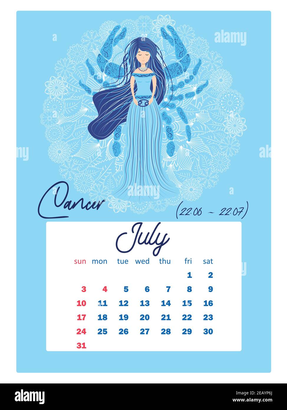 Horoscope Vertical Calendar For 2022 With Female Zodiac Signs, Week Starts  On Sunday. A4 Format. Zodiac Signs: Capricorn, Aquarius, Aries, Pisces, Vir  Stock Vector Image & Art - Alamy