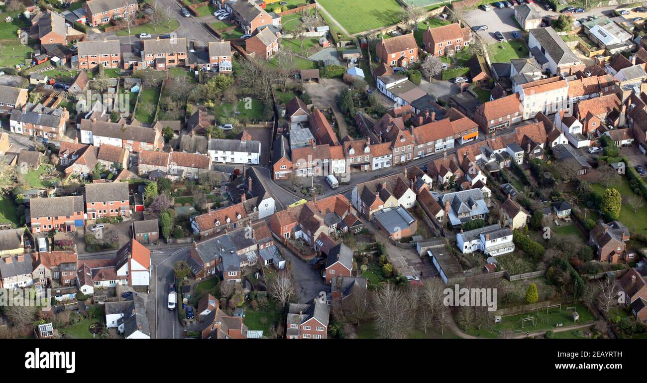 aerial view of Watlington in Oxfordshire with the Library prominent Stock Photo