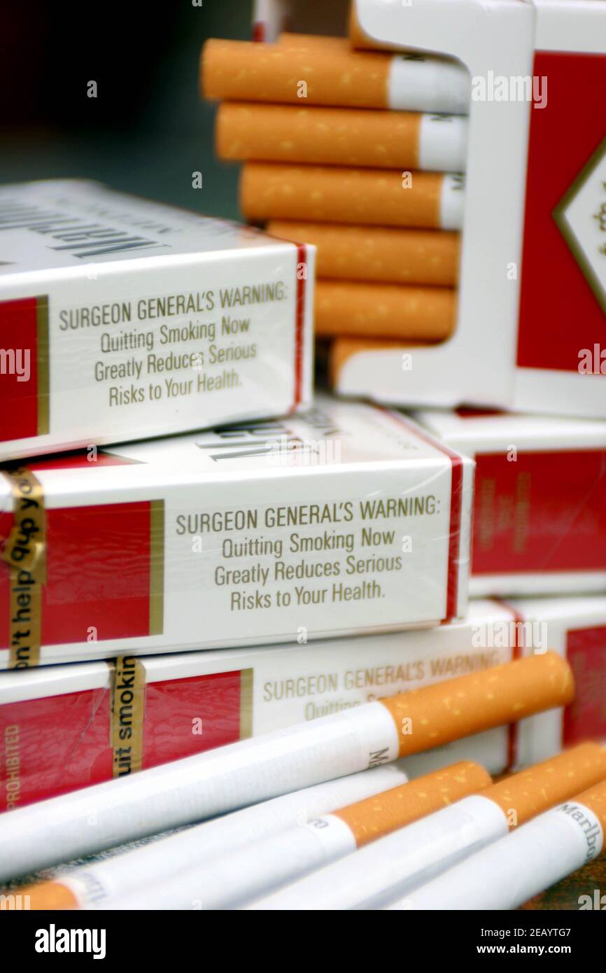 Oct 26 2009. New Orleans, Louisiana. USA Cigarette warnings. Marlboro