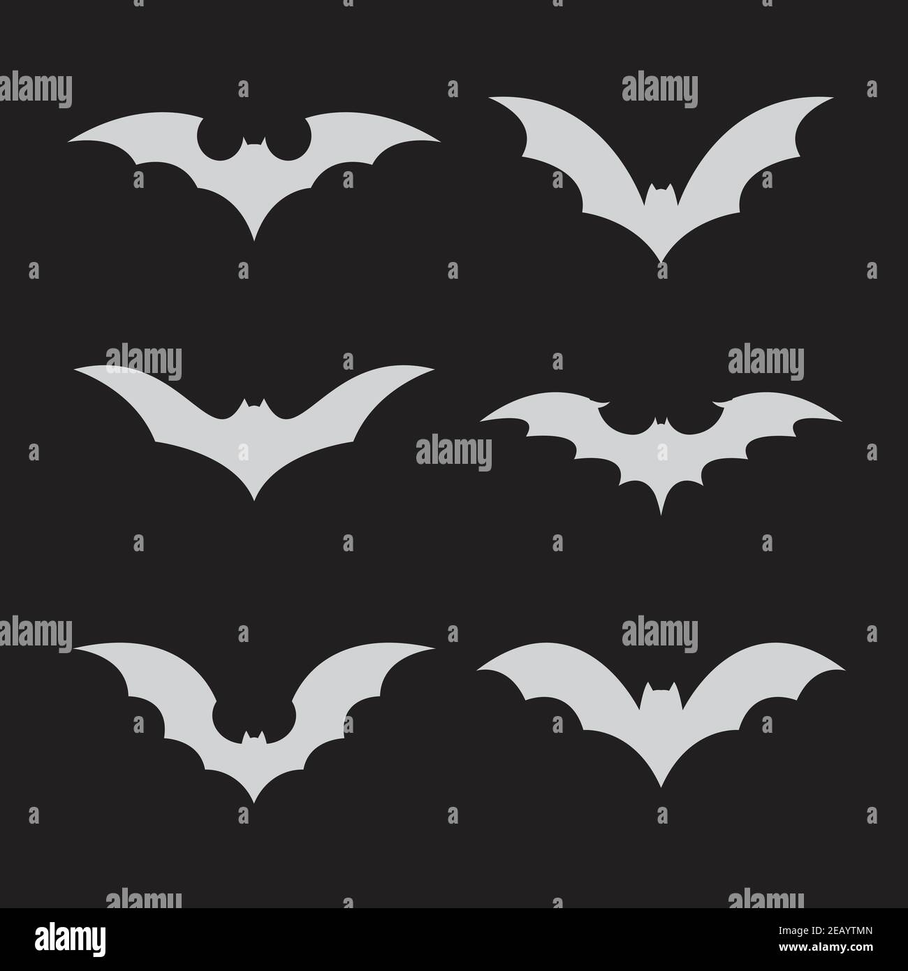 Vector group of bat on black background. Easy editable layered vector illustration. Wild Animals. Stock Vector