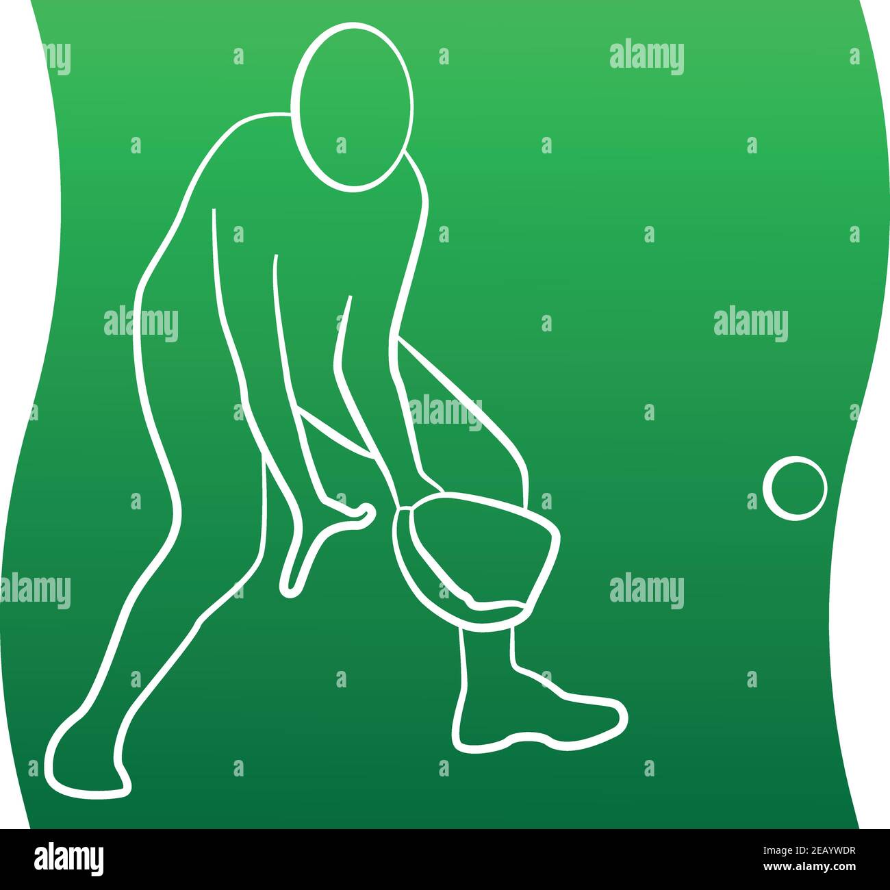 Softball player, line icon of a set, white background. Vector EPS 10