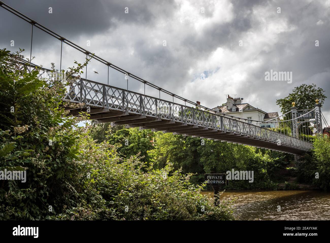 Queens Park Suspension Bridge over River Dee, Chester Stock Photo - Alamy