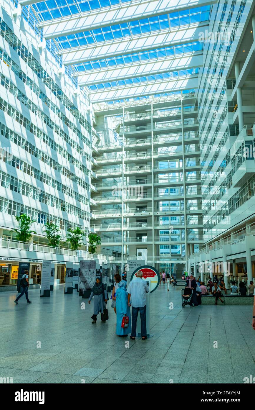 THE HAGUE, NETHERLANDS, AUGUST 7, 2018: View of new, modern town hall of the Hague, Netherlands Stock Photo