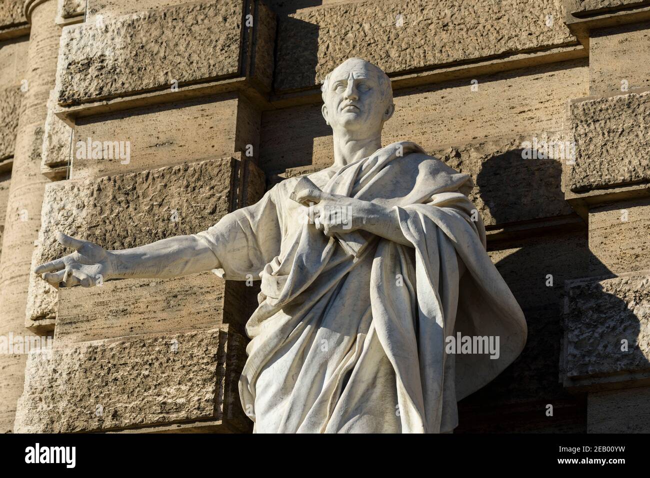 Statue of the Roman orator Cicero outside of the Palace of Justice in Rome, Italy. Stock Photo