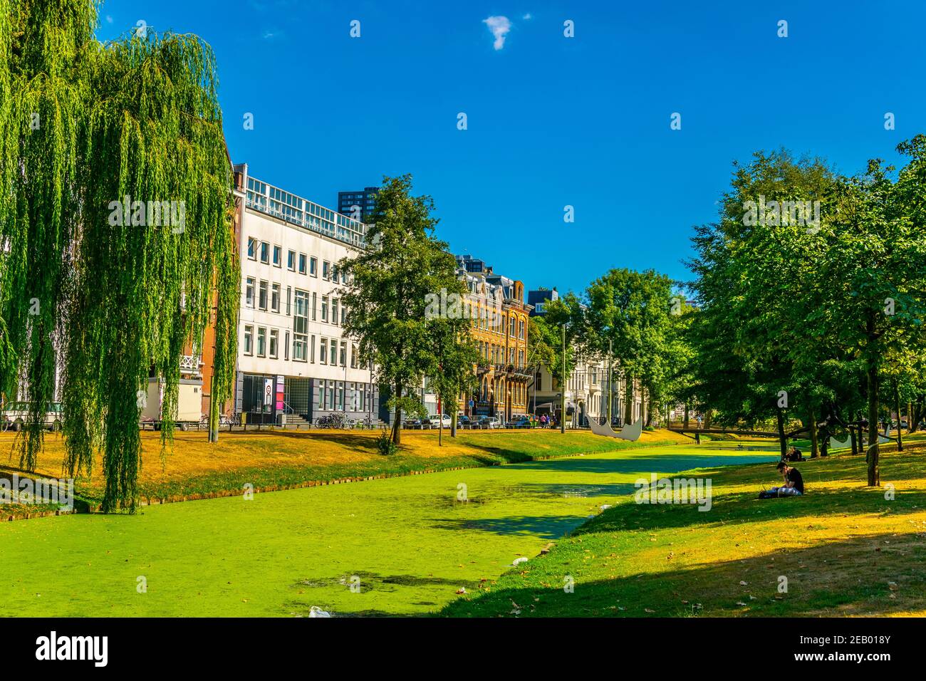 ROTTERDAM, NETHERLANDS, AUGUST 5, 2018: Westersingel channel in Rotterdam, Netherlands Stock Photo