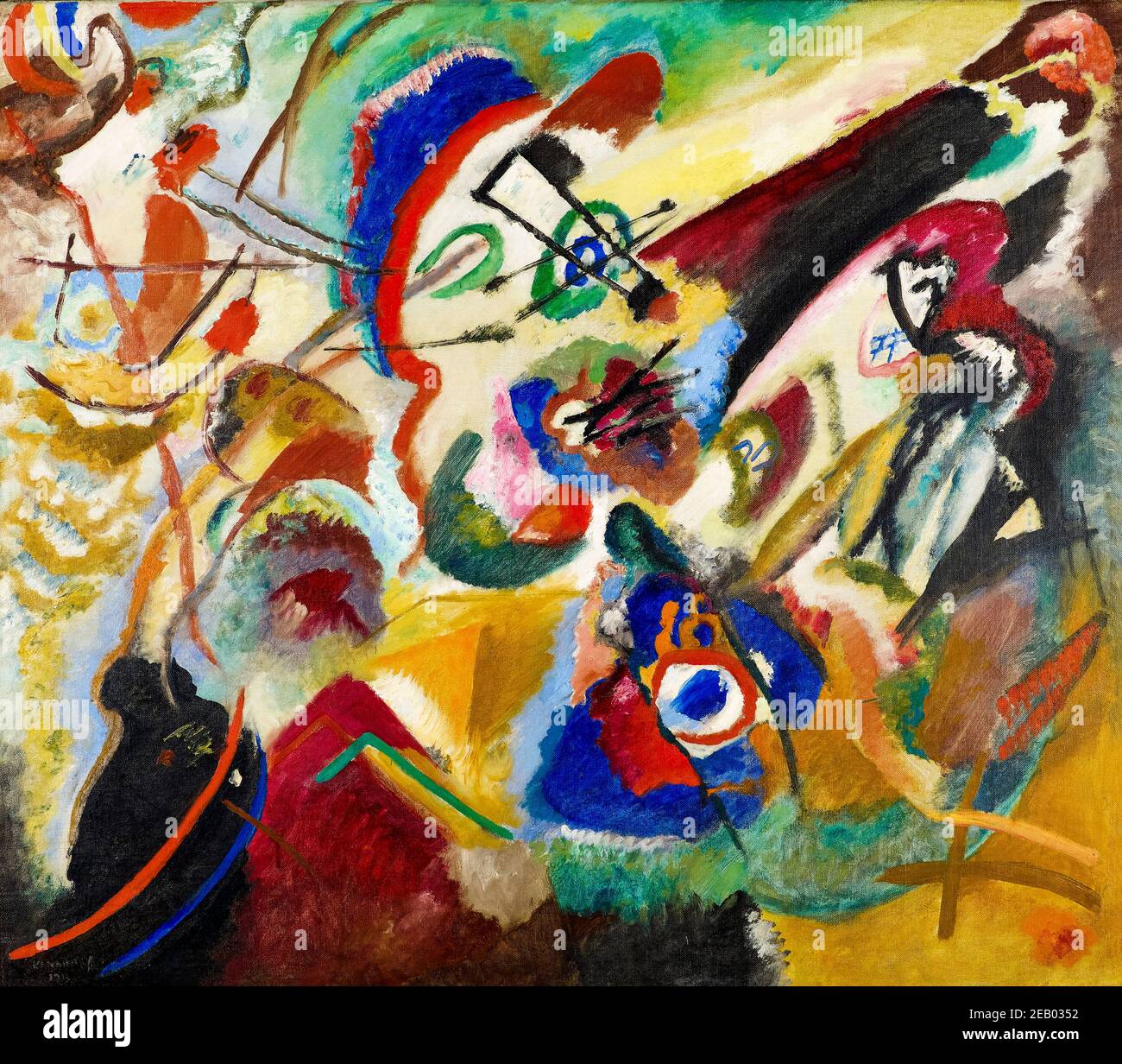 Wassily Kandinsky, Fragment 2 for Composition VII, abstract painting, 1913 Stock Photo