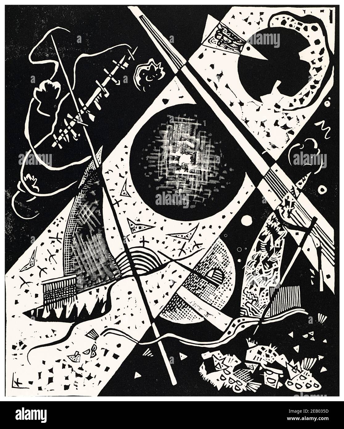 Wassily Kandinsky, Kleine Welten VI (Small Worlds VI), woodcut print, 1922 Stock Photo