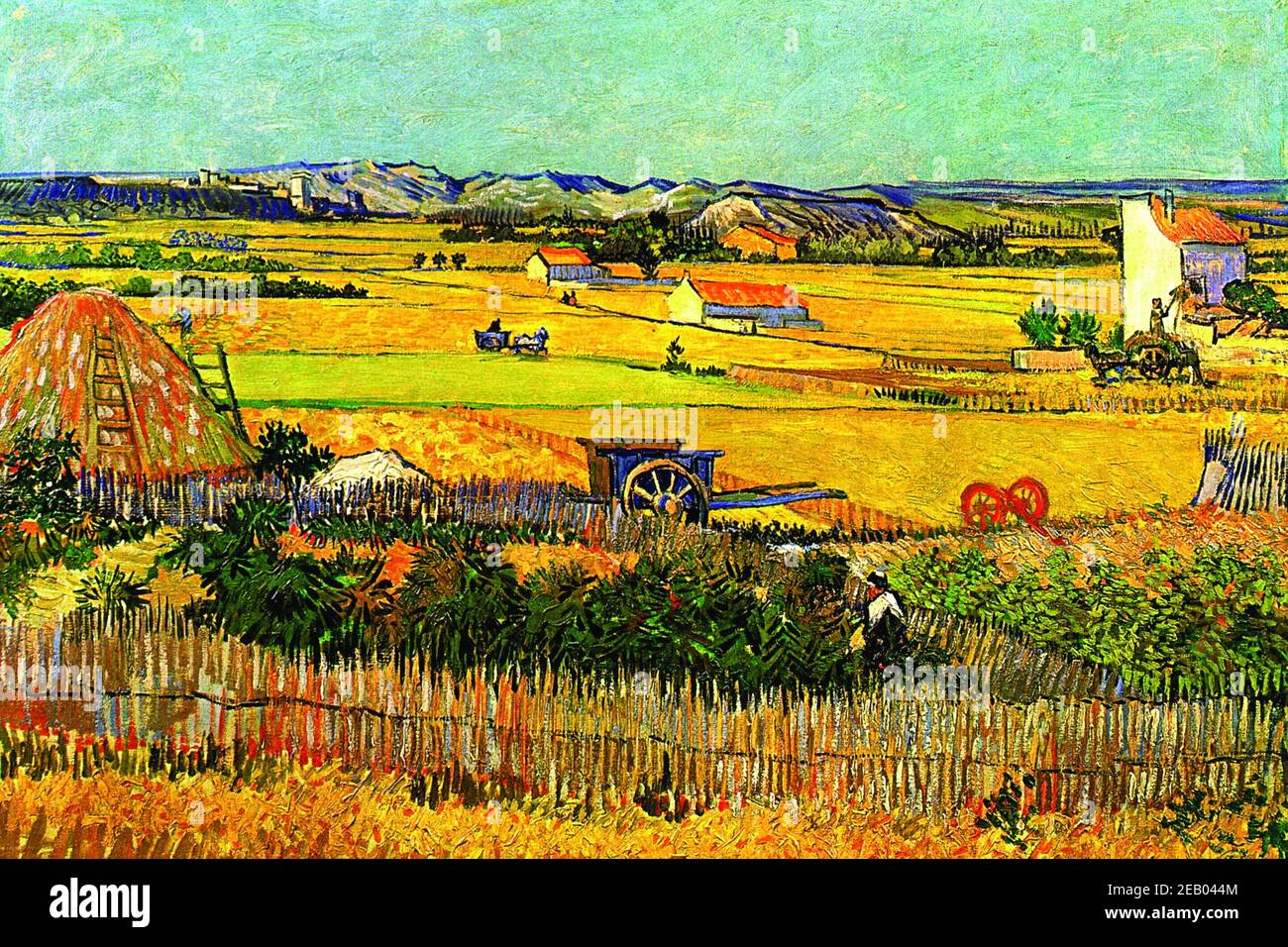 Harvest at La Crau with Montmajour in the Background 1880 Stock Photo