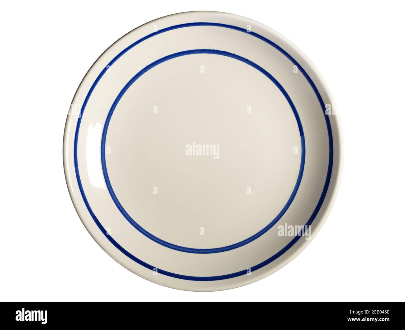 Empty plate isolated on white background. Top view Stock Photo - Alamy
