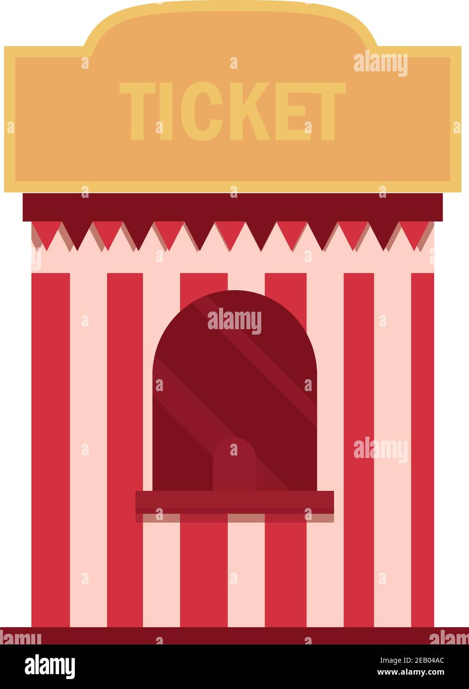 amusement park tickets booth carnival flat design vector illustration Stock Vector