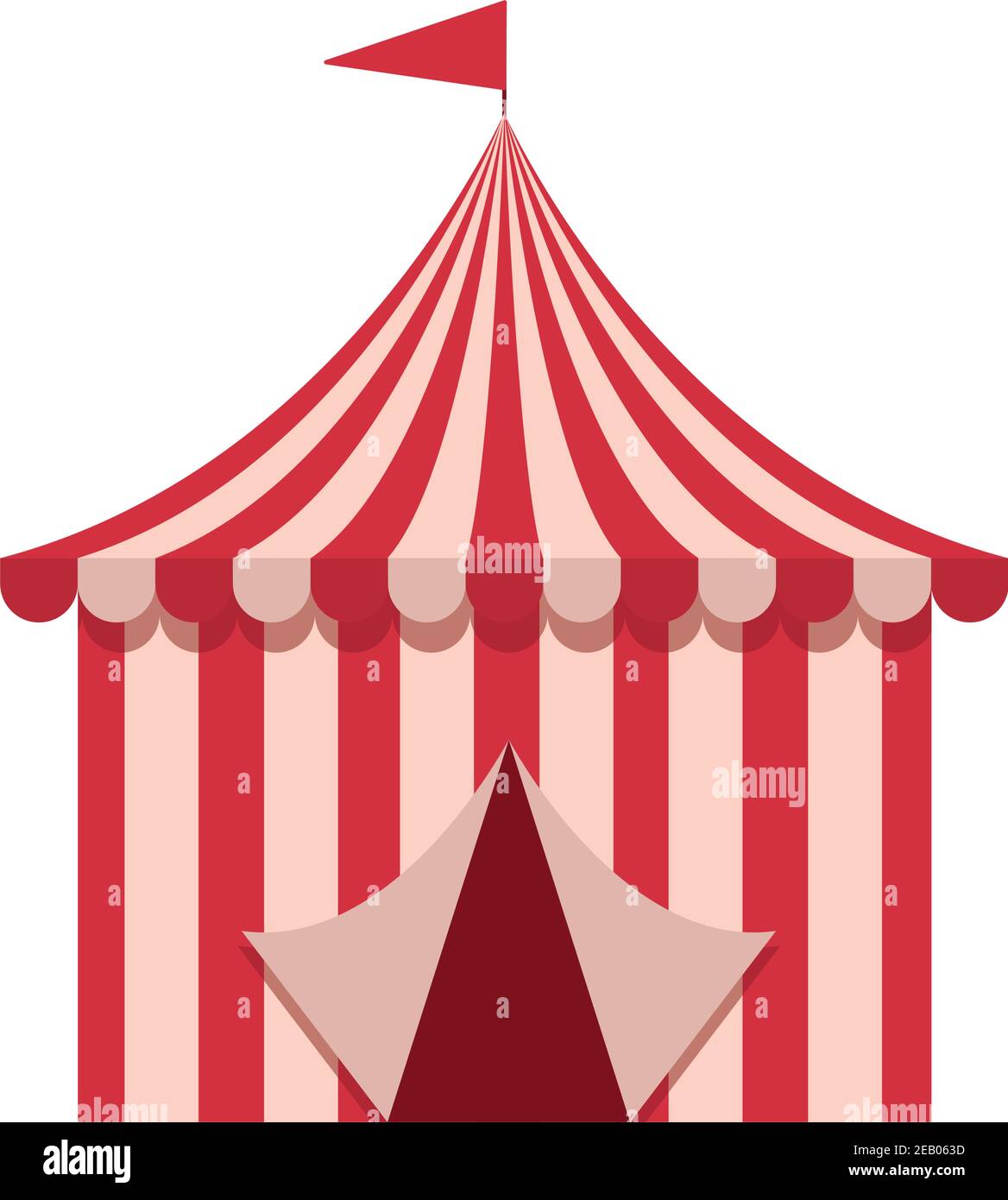 amusement park tent with flag carnival flat design vector illustration ...