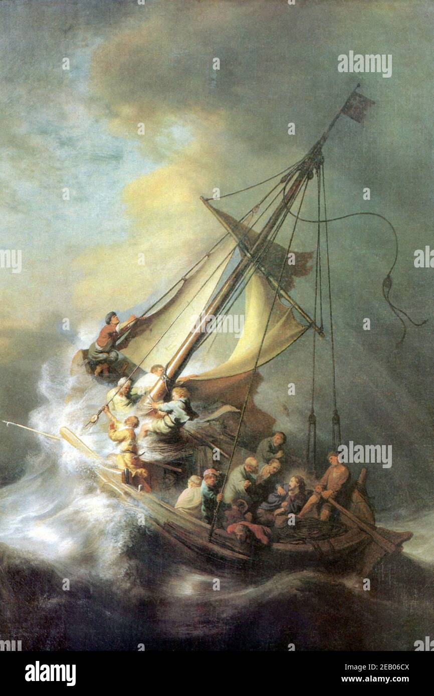 Storm on the sea of galilee rembrandt hires stock photography and