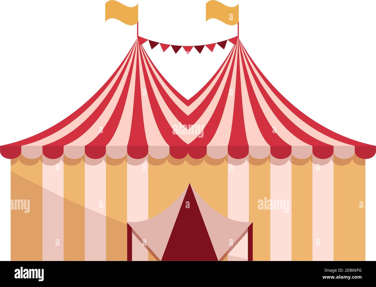 amusement park carnival circus tents flat design vector illustration ...