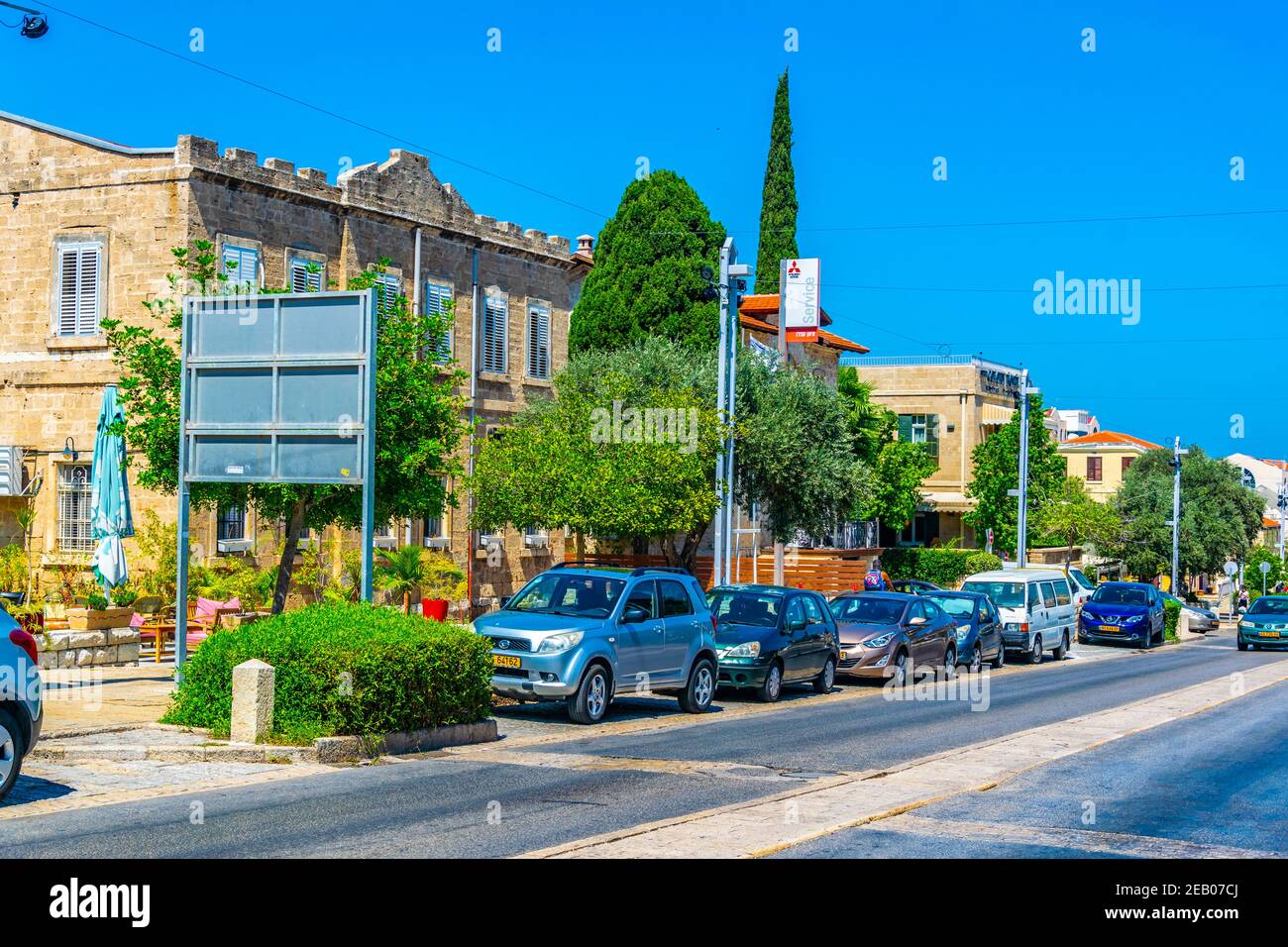HAIFA, ISRAEL, SEPTEMBER 11, 2018 Traditional houses of the German