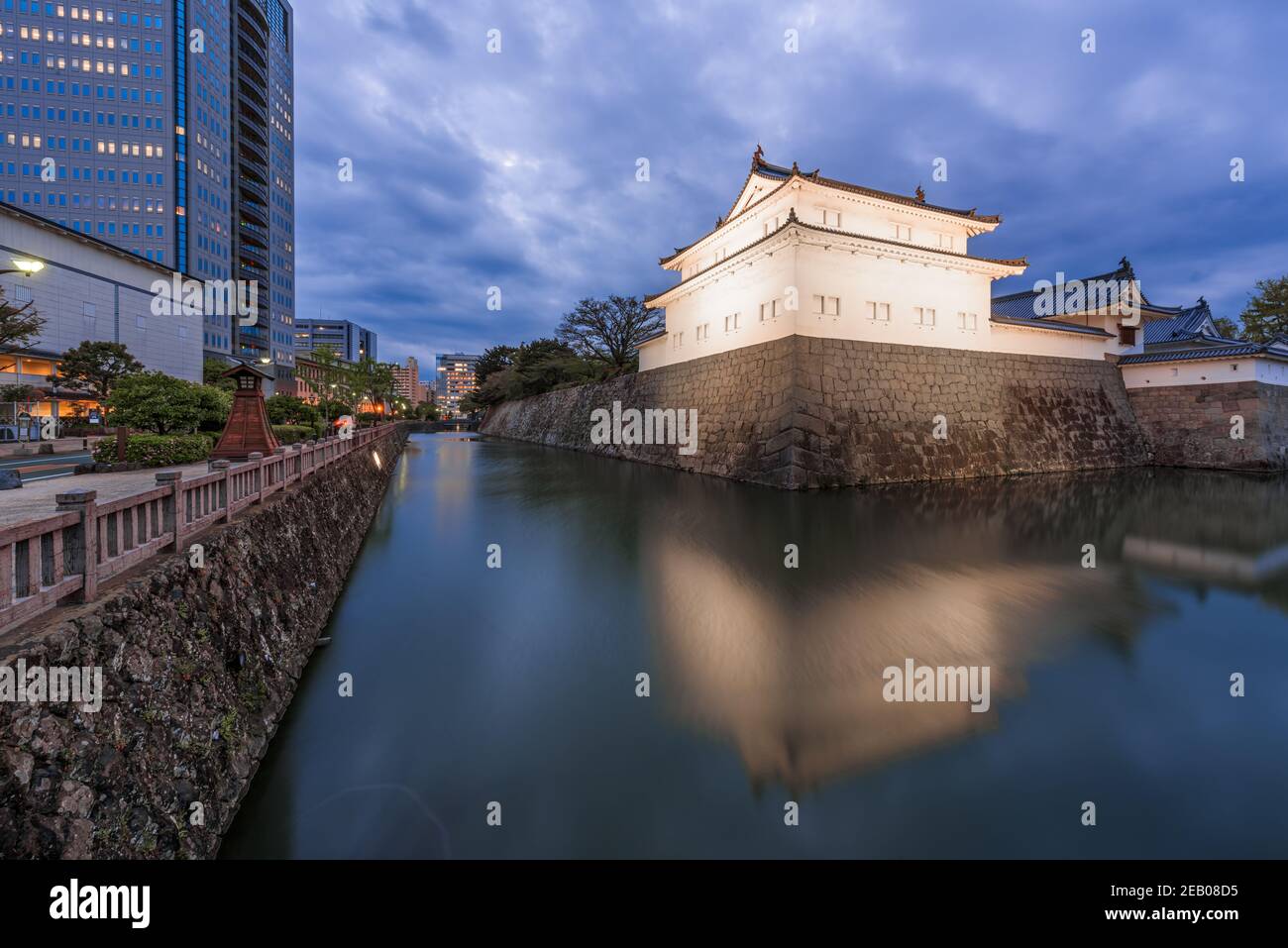 Sunpu Castle, Shizuoka, Japan at twilight. Stock Photo