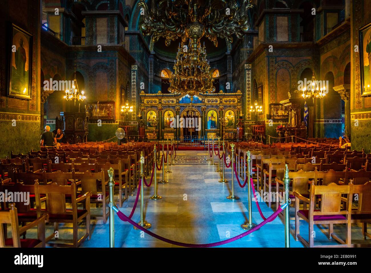 THESSALONIKI, GREECE, SEPTEMBER 8, 2017:  Interior of Hagia Sophia church in Thessaloniki, Greece Stock Photo