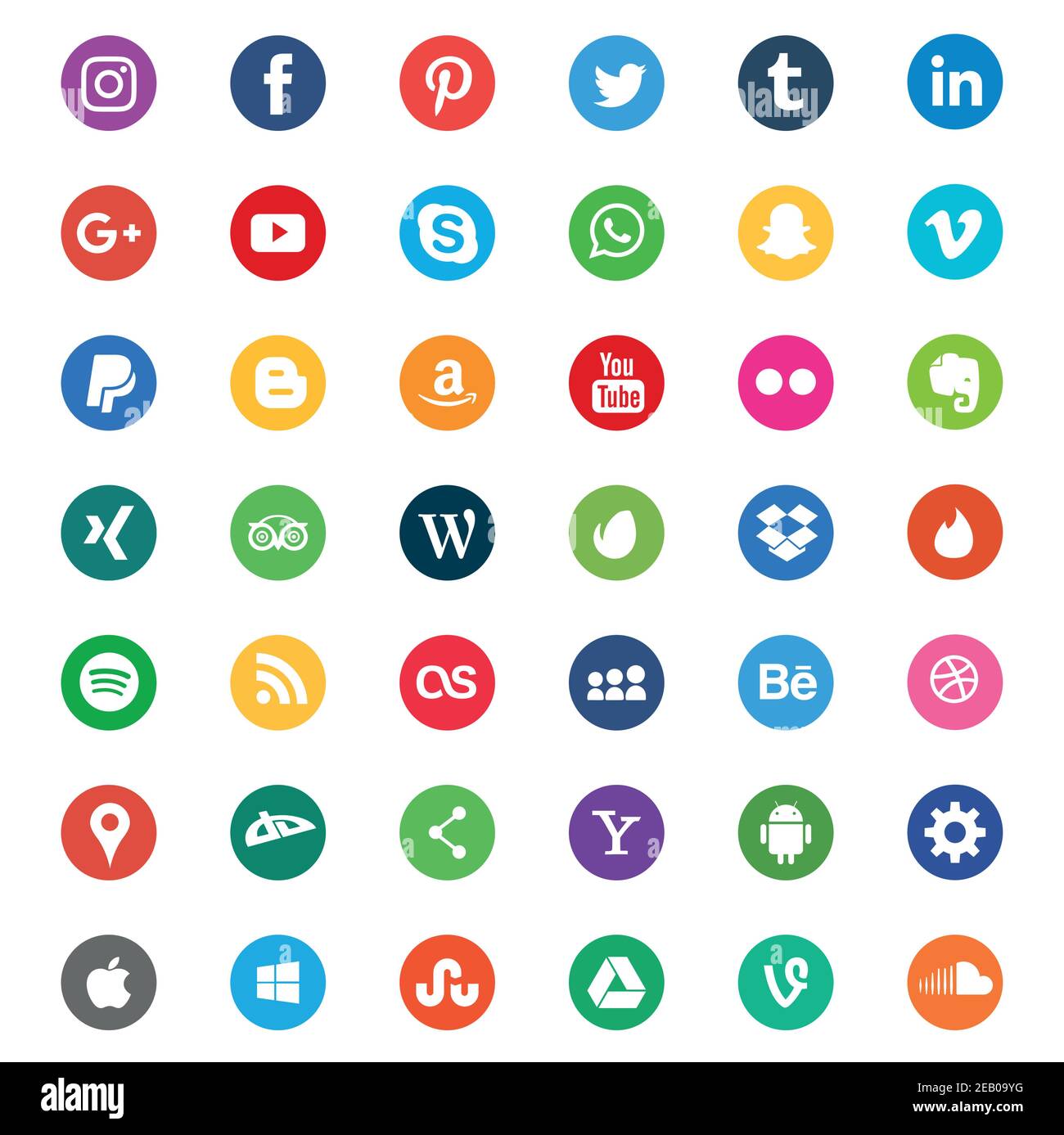 Social media apps icons set Stock Vector