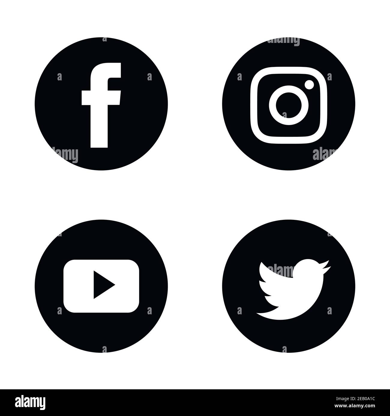 Set Of Popular Social Media Icons Instagram Facebook Twitter And Youtube Icons Stock Vector Image Art Alamy