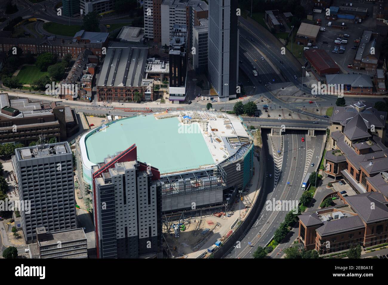 Aerial views of The First Direct Arena (also known as the Leeds Arena