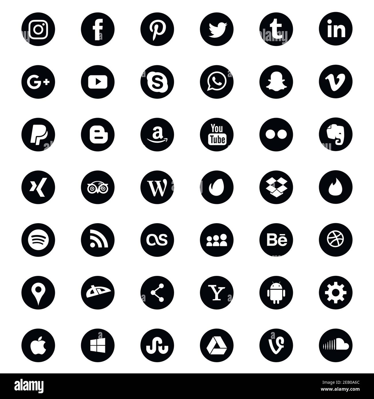 Social media apps icons set Stock Vector