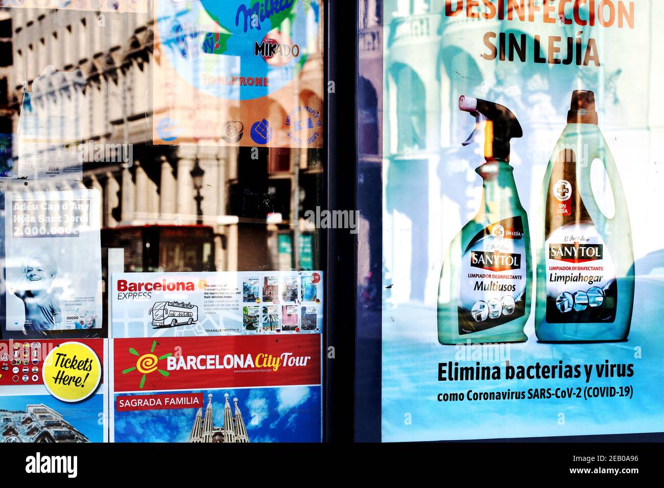 Ad for Sanytol, Barcelona, Spain, Stock Photo