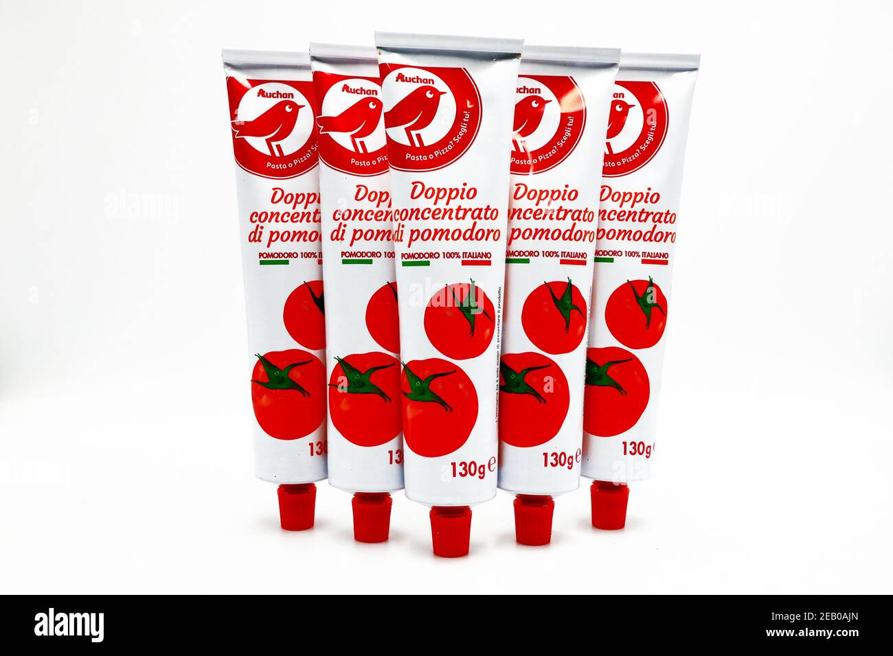 Italian concentrated Tomato Sauce sold by Auchan Supermarket chain