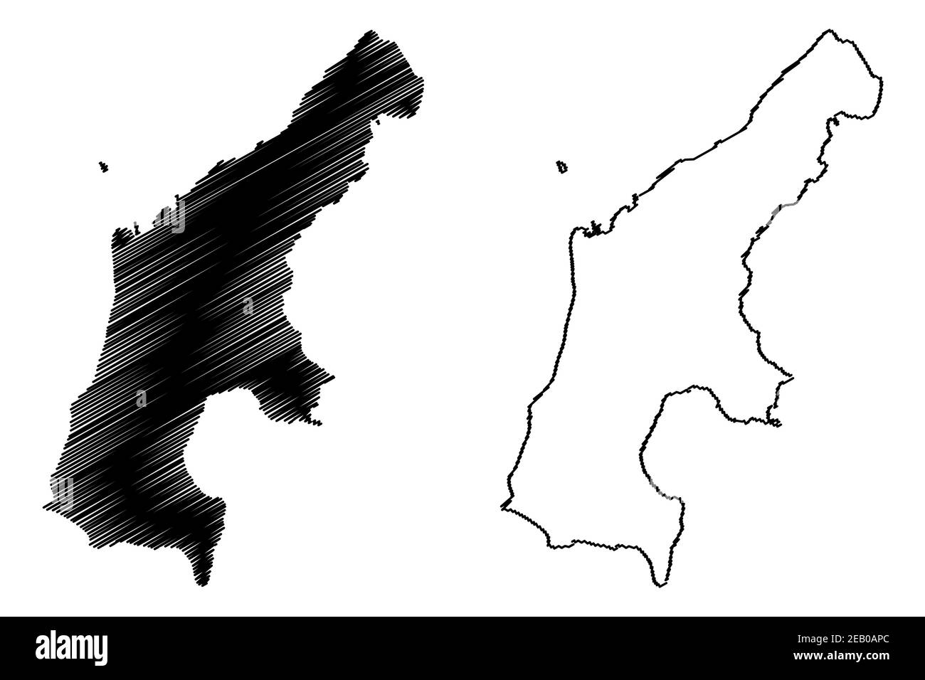 Saipan Municipality, Commonwealth of the Northern Mariana Islands (United States of America, USA,  Mariana Archipelago) map vector illustration, scrib Stock Vector