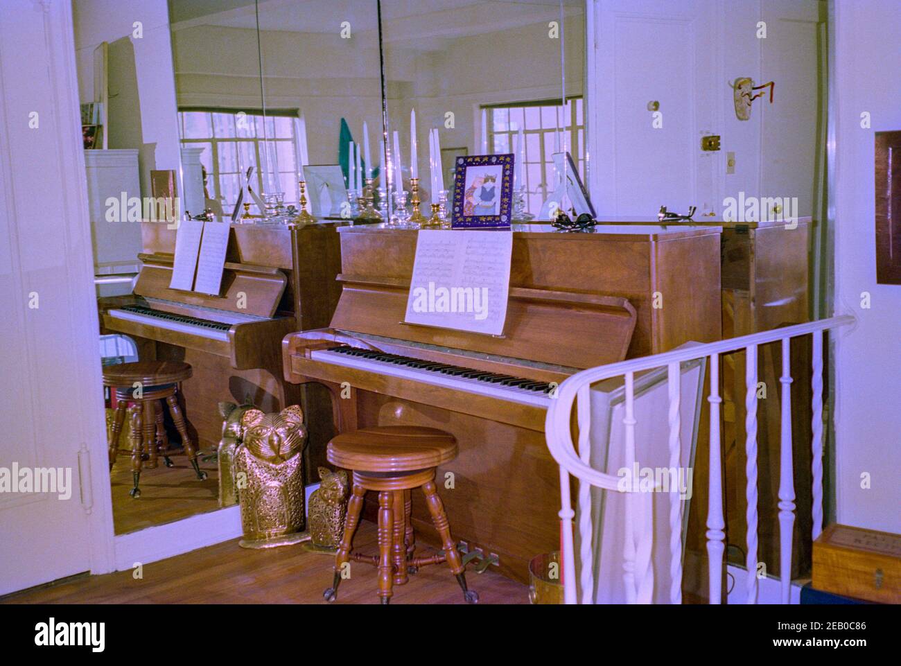 Interior of a New York City apartment features an antique upright piano in  the mirrored entryway, USA Stock Photo - Alamy