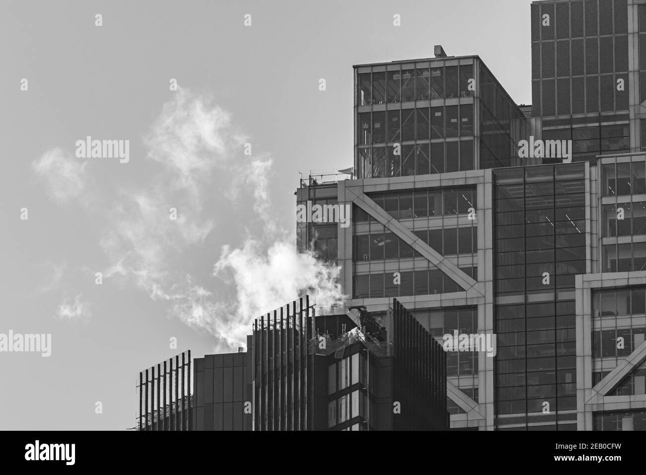 A cluster of tall commercial office buildings in the City of London Stock Photo