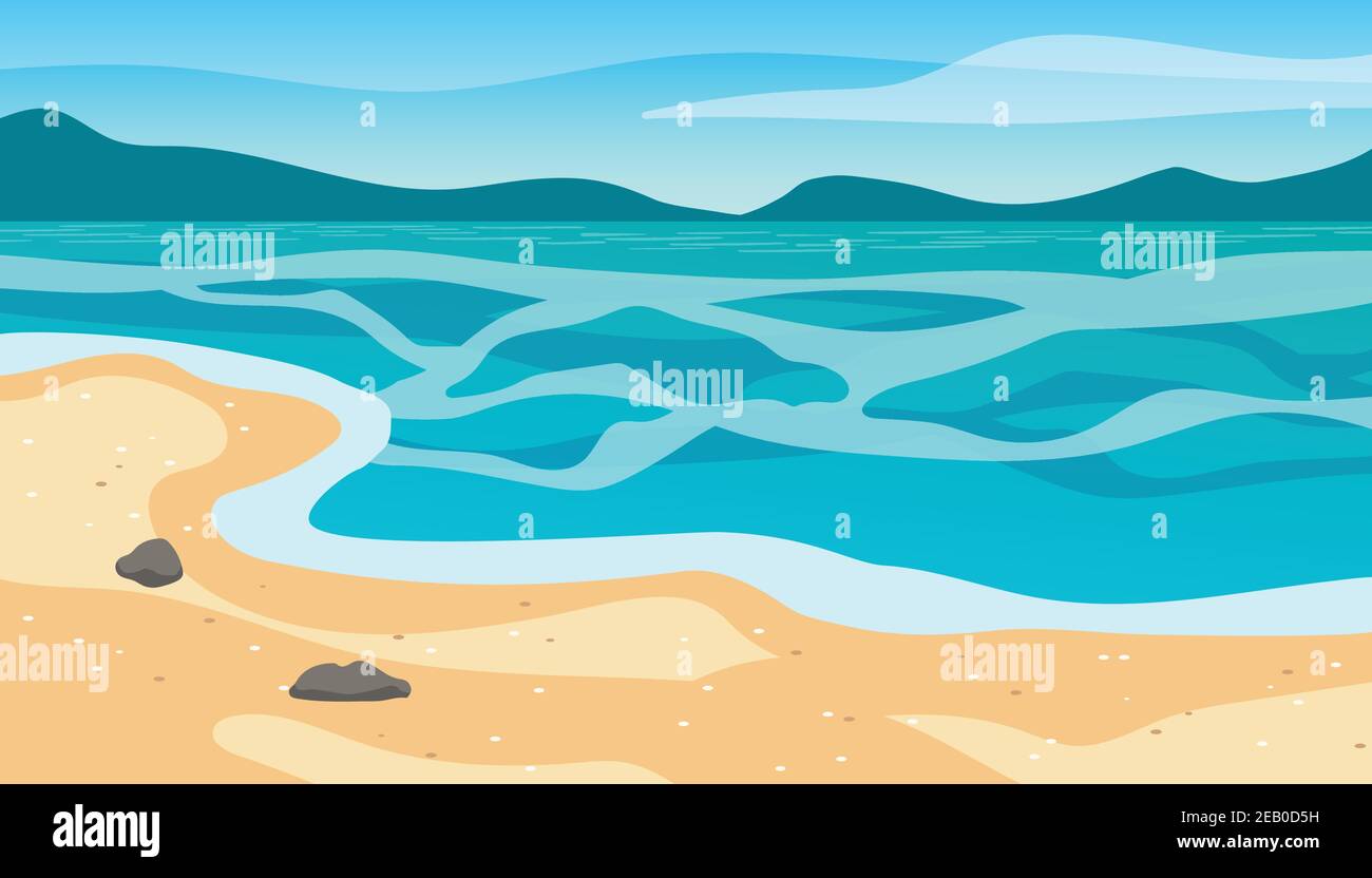 Vector illustration of summer beach landscape Stock Vector Image & Art ...