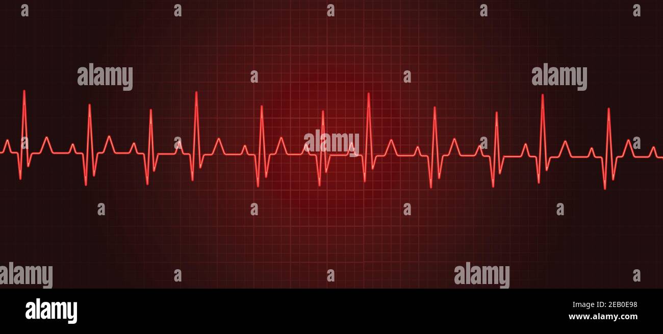 Red heart beat vector illustration background. Pulse rate vector. Stock Vector