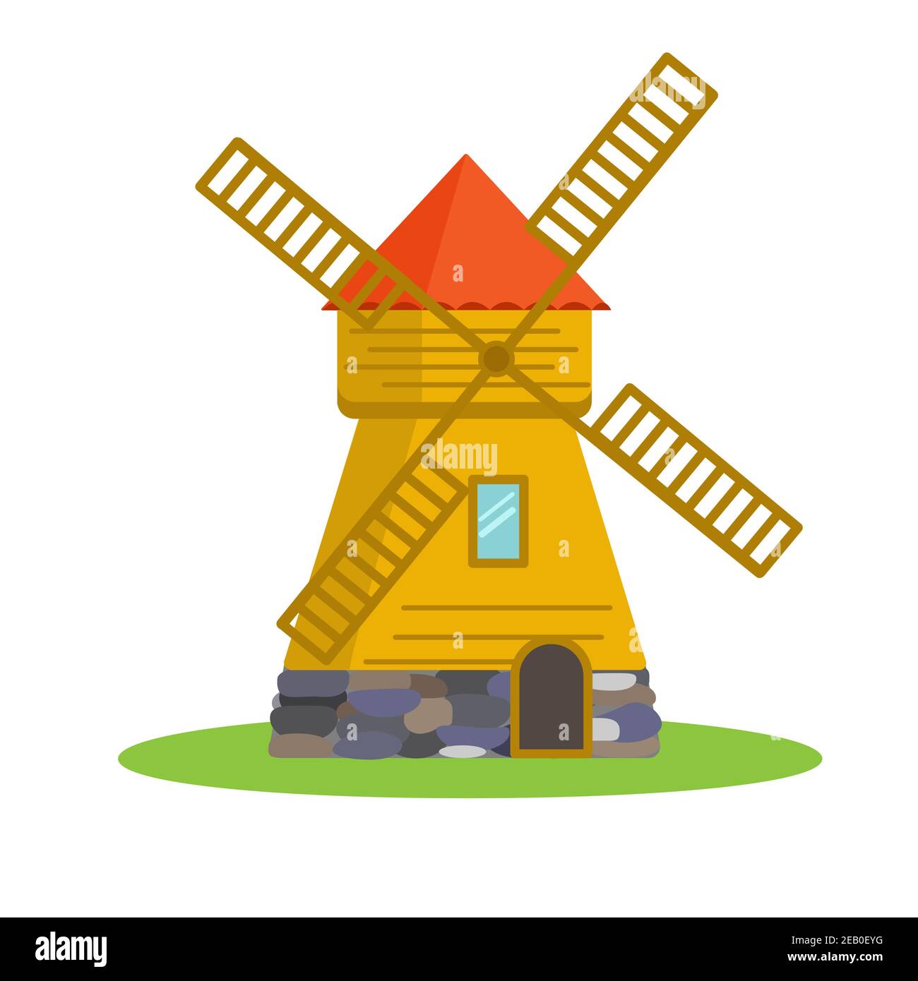 Windmill icon. Mill symbol isolated on white background. Stock Vector