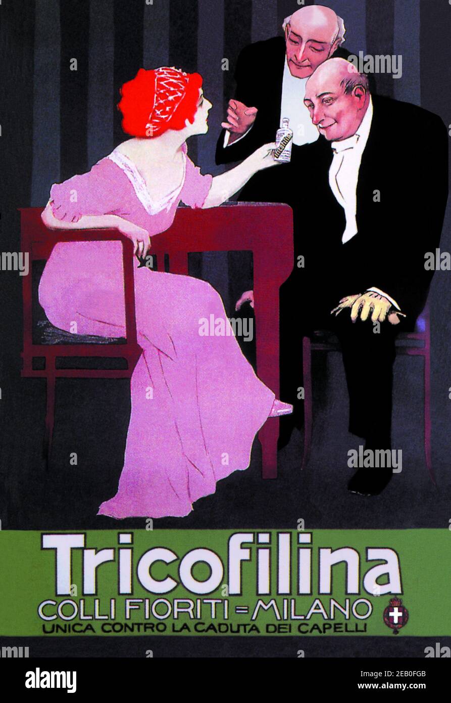 Advertisement for Tricofillina Headache Medicine Stock Photo