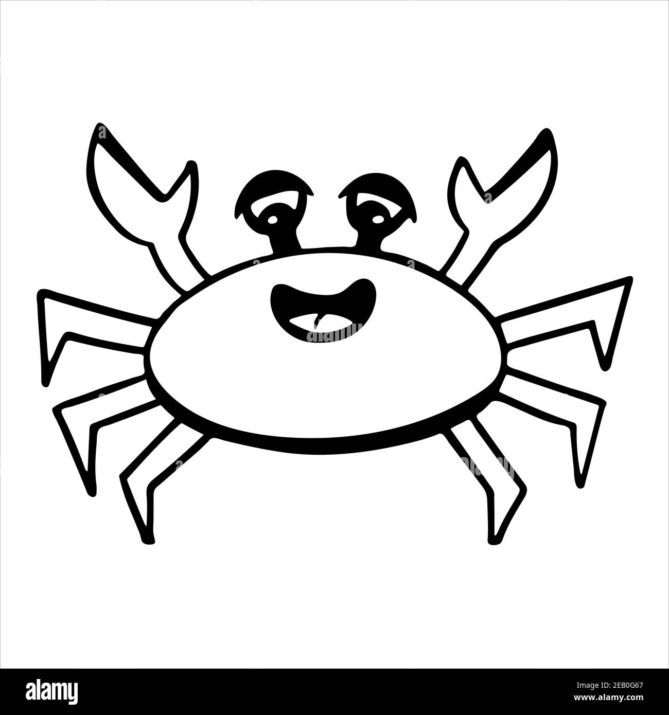 Crab, hand drawn isolated vector illustration Stock Vector Image & Art ...