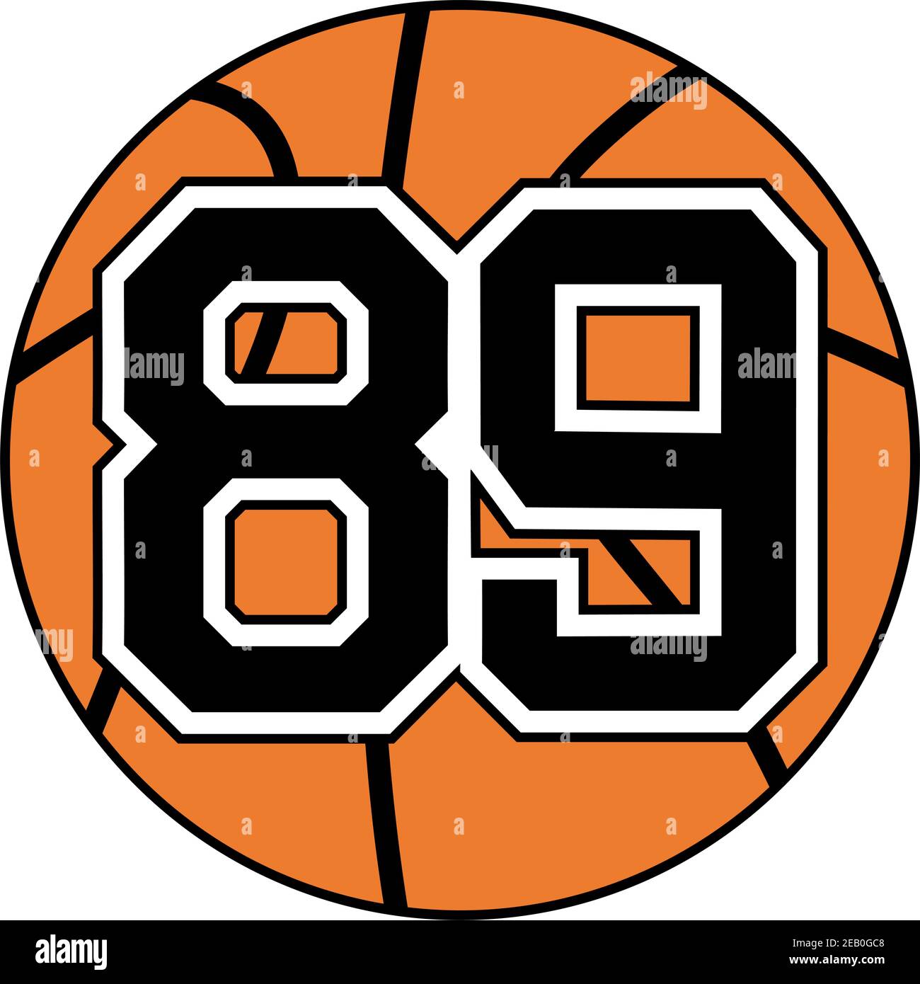 ball of basketball with the number 89 Stock Vector