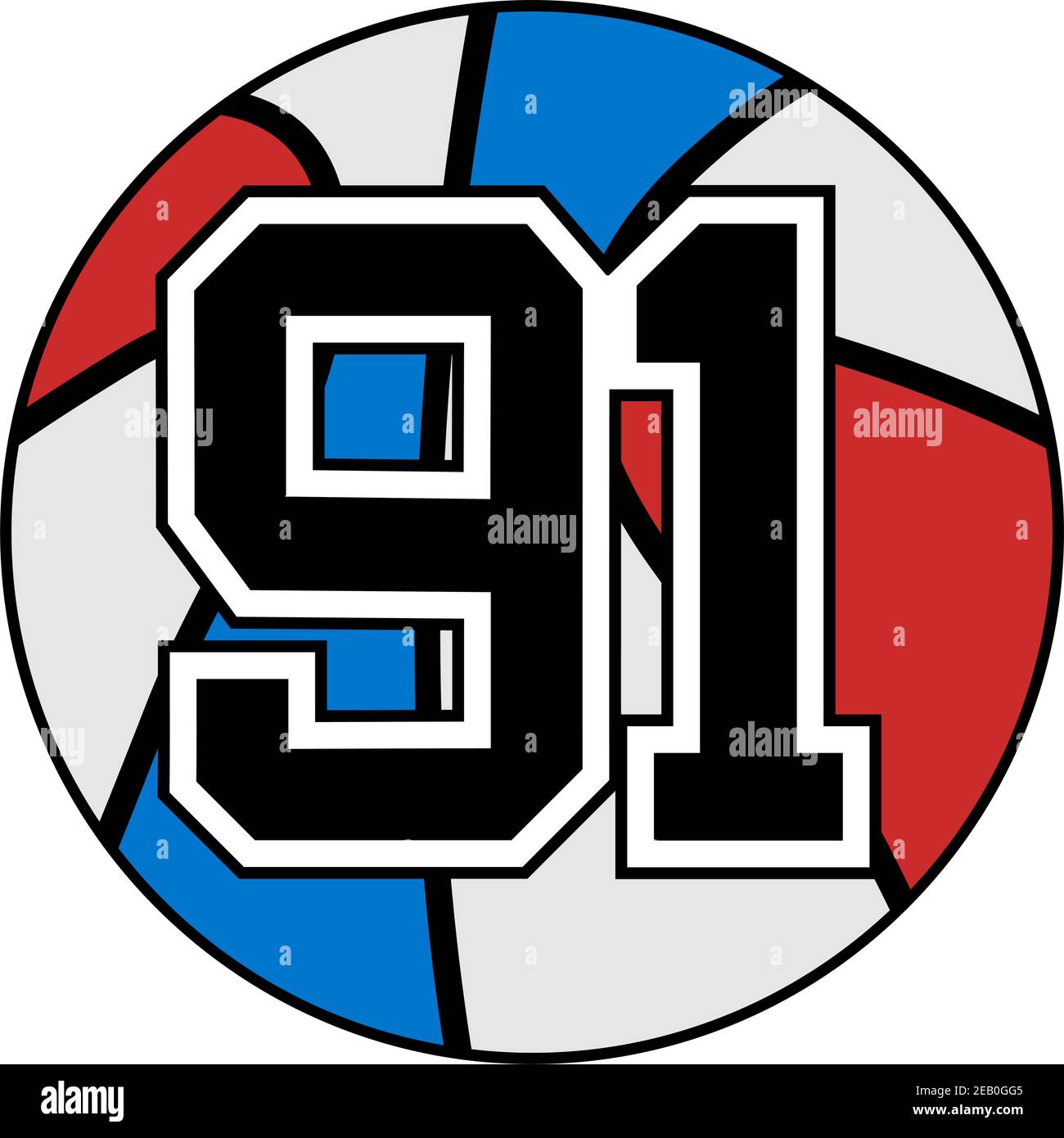 ball of basketball with the number 91 Stock Vector