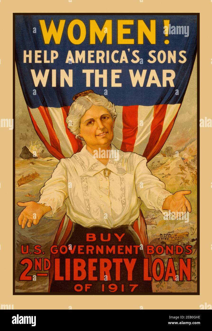 Women! Help America's Sons Win the War 1917 Stock Photo